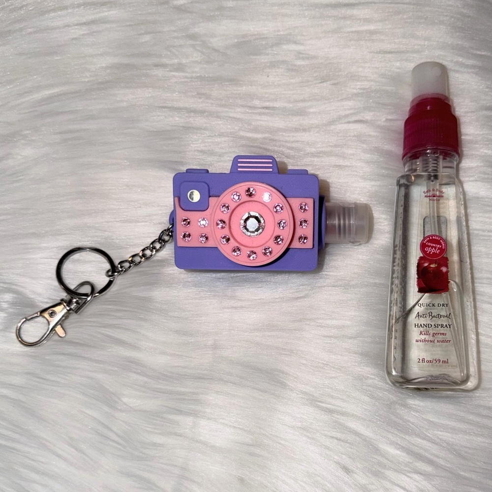 Bath & Body Works Pocket Bac Light Up Camera, Bubble Gum Sanitizer, Country Appl